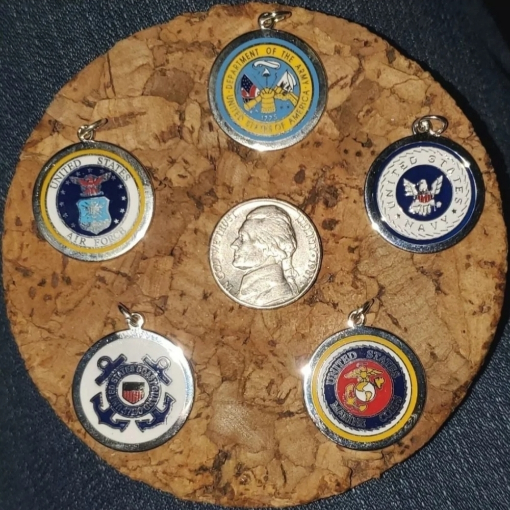 STERLING SILVER Military Seal Charms